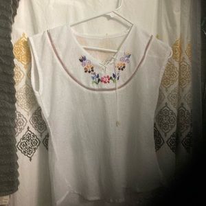 Gauze/linen embroidered shirt purchased in Mexico.  Size 4/6